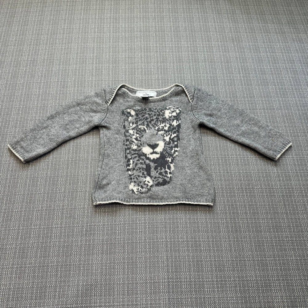Stella McCartney Baby Gap Cashmere Silk Leopard Sweater Gray 12-18 Months